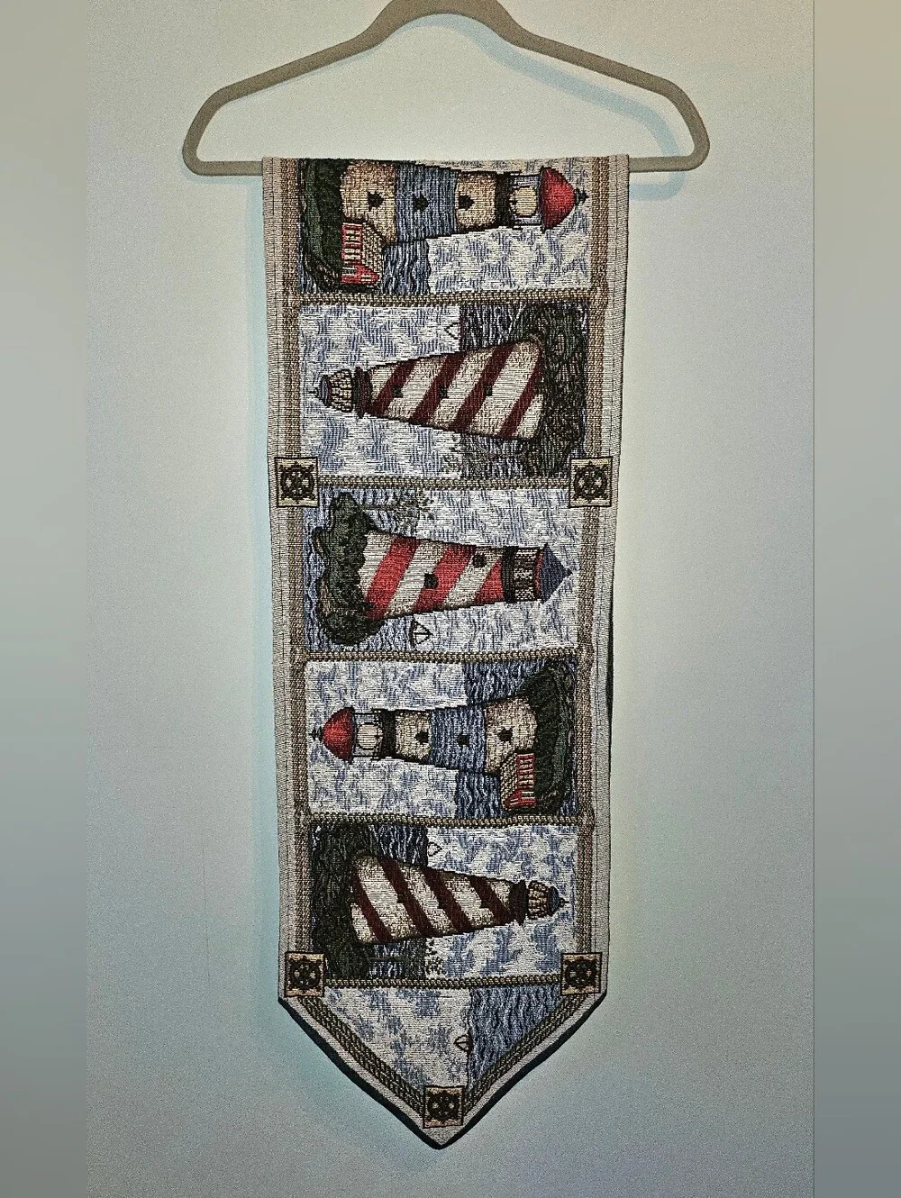 Lighthouse Table Runner Tapestry Ramie